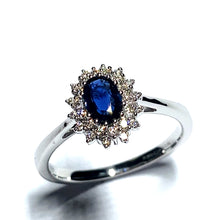 Load image into Gallery viewer, 18ct White Gold Sapphire and Diamond Cluster Ring
