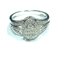 Load image into Gallery viewer, 18ct White Gold Pear Shaped Cluster Ring

