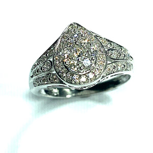 18ct White Gold Pear Shaped Cluster Ring