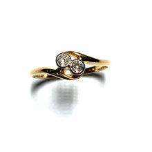 Load image into Gallery viewer, Secondhand Diamond Two Stone Twist Ring
