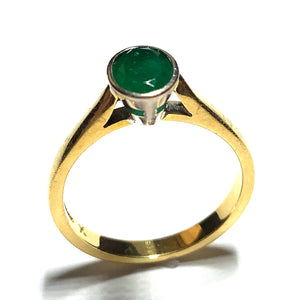 Secondhand 18ct Gold Emerald Solitaire Ring