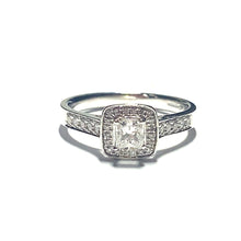 Load image into Gallery viewer, 18ct White Gold Princess Cut Diamond Halo Ring
