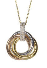 Load image into Gallery viewer, 9ct Three Colour Gold Diamond Knot Necklace
