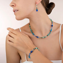 Load image into Gallery viewer, Coeur De Lion GeoCUBE Blue Green Necklace
