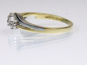 18ct Yellow and White Gold Diamond Trilogy Ring