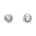 Silver & Cubic Zirconia Rub Over Studs