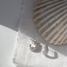 Load image into Gallery viewer, Kit Heath Coast Tumble Glisten Pave Cubic Zirconia Semi Hoop Earrings
