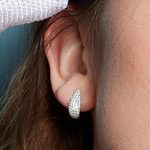Kit Heath Coast Tumble Glisten Pave Cubic Zirconia Semi Hoop Earrings