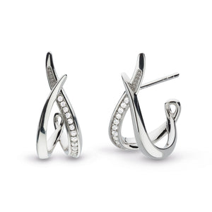 Kit Heath Entwine Twist Cubic Zirconia Hoop Earrings