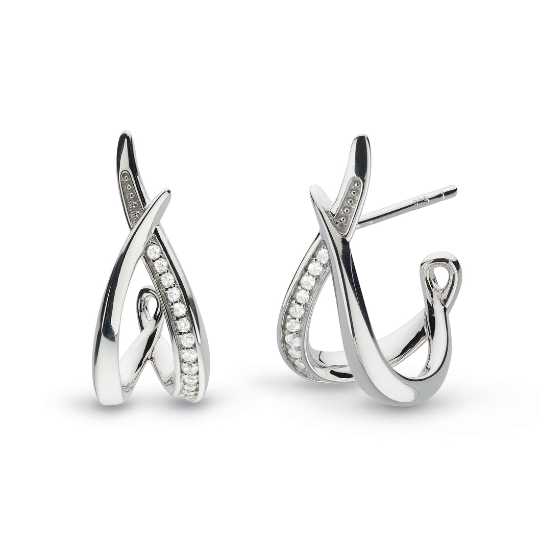 Kit Heath Entwine Twist Cubic Zirconia Hoop Earrings