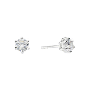 Silver and Cubic Zirconia Claw Set Studs