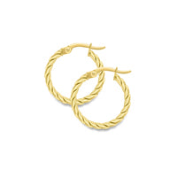 9ct Yellow Gold Twisted Rope Style Hoops