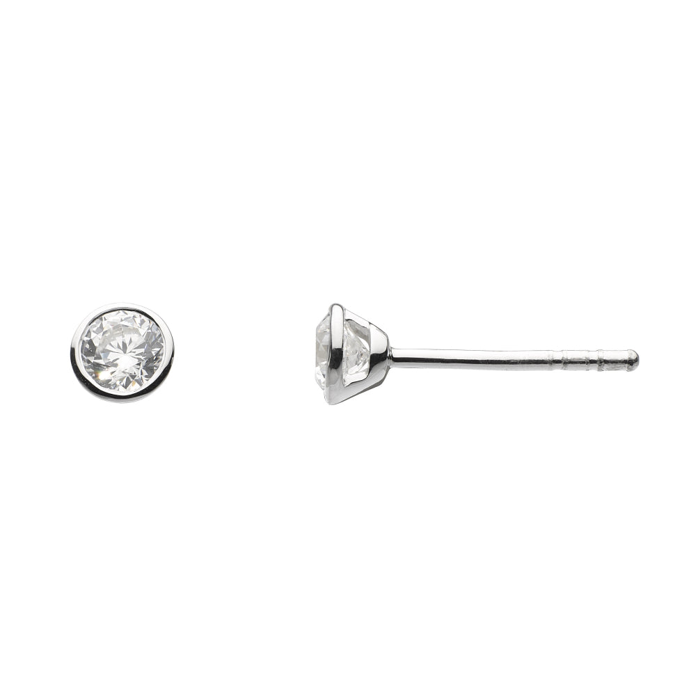 Silver Cubic Zirconia Petite Stud Earrings