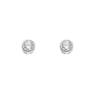 Sterling Silver Dinky Vintage Style Cubic Zirconia Studs