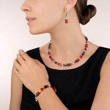 Load image into Gallery viewer, Coeur De Lion GeoCUBE Earrings Red-Grey
