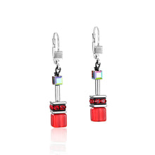 Load image into Gallery viewer, Coeur De Lion GeoCUBE Earrings Red-Grey
