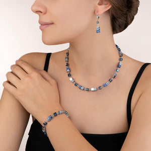 Coeur De Lion GeoCUBE Necklace - Blue Sodalite and Hematite