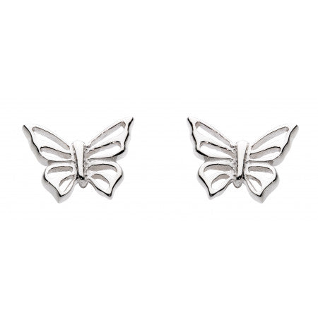 Silver Cut Out Butterfly Stud Earrings