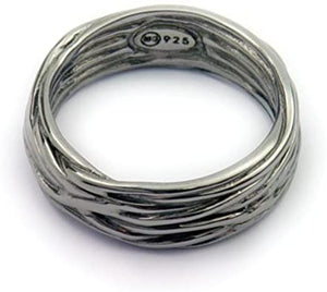 Ortak Silver Wrapped Wire 'Urban' Ring - Black Ruthenium Plated