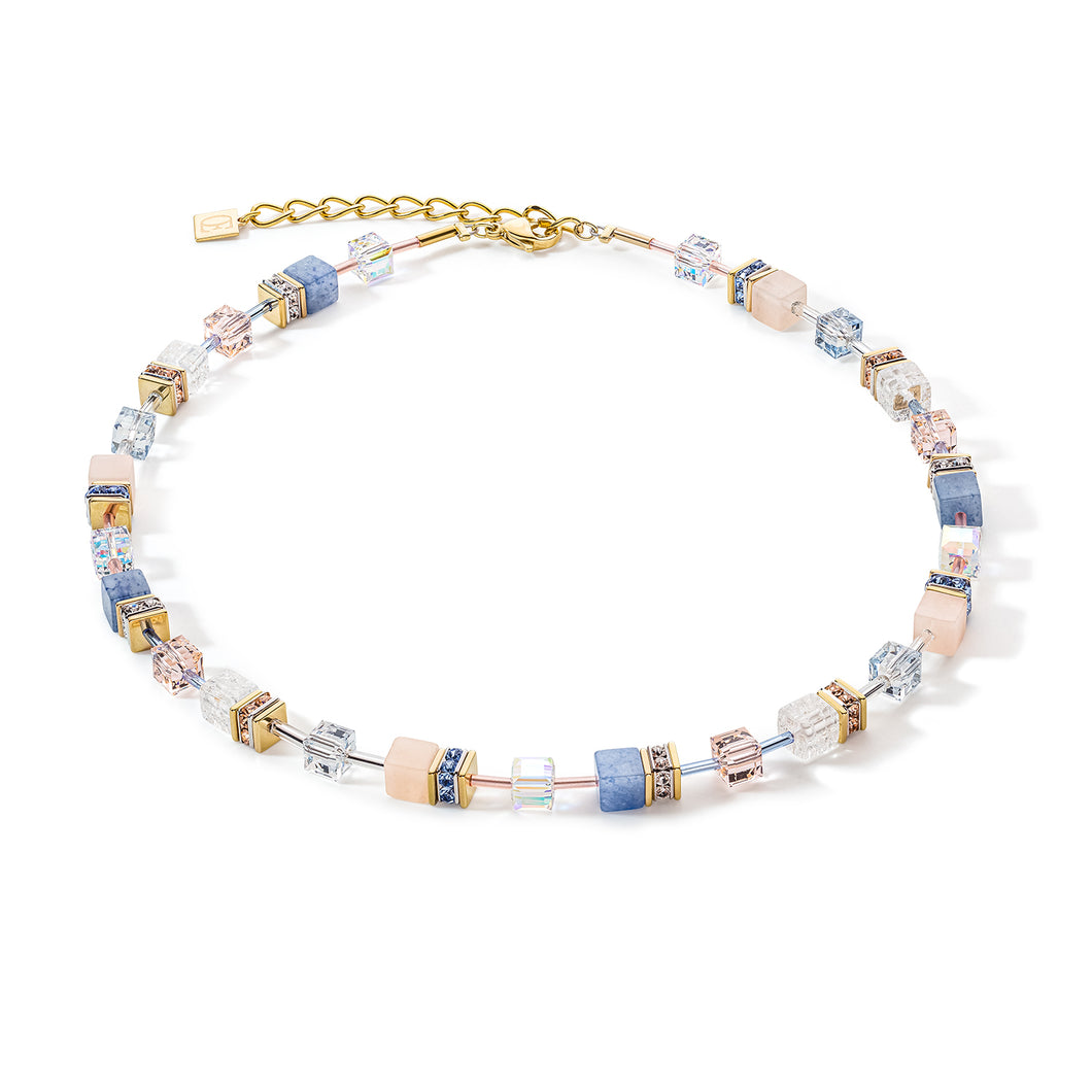 Coeur De Lion GeoCUBE Iconic Precious Gemstone Necklace - Light Blue