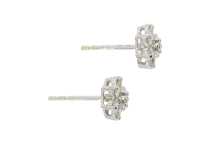 18ct White Gold Diamond Cluster Stud Earrings