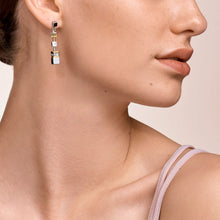 Load image into Gallery viewer, Coeur de Lion Geo CUBE Earrings - Gold, White and Silver
