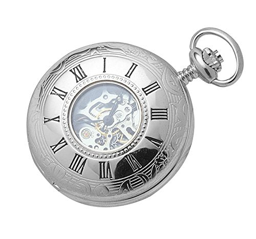 Chrome Pocket Watch with Albert Chain