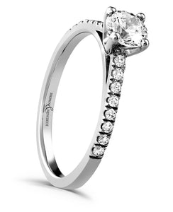 18ct White Gold Diamond Solitaire with Diamond Set Shoulders 0.66ct