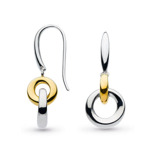 Kit Heath Bevel Cirque Link Drop Earrings with Gold Plate