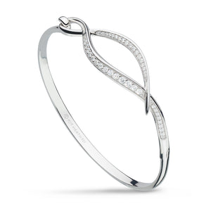 Kit Heath Entwine Twist Pave Cubic Zirconia Hinged Bangle