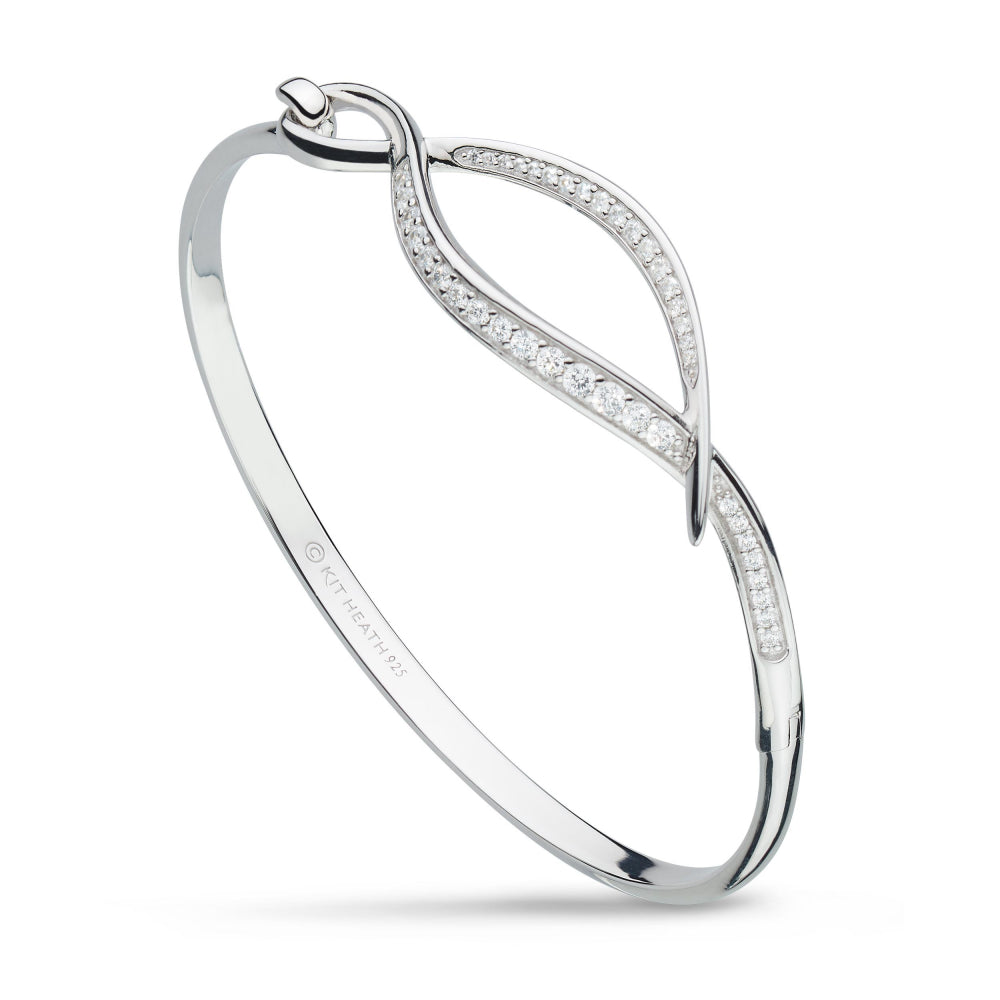 Kit Heath Entwine Twist Pave Cubic Zirconia Hinged Bangle