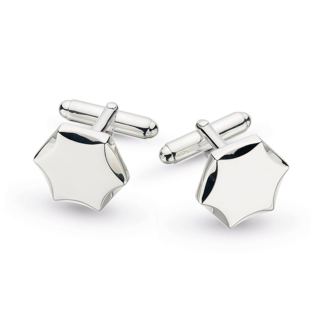 Kit Heath Revival Hexagon Silver Cufflinks