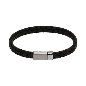 Antique Black Leather Bracelet longer length