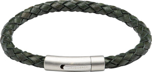 Dark Green Leather Bracelet