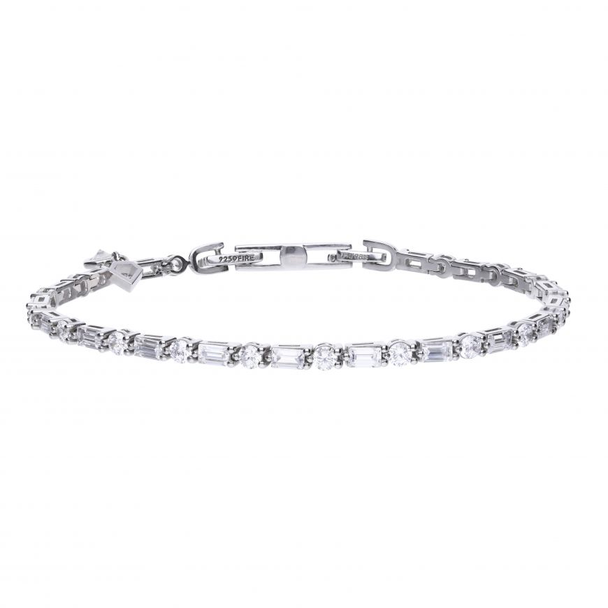 Diamonfire Cubic Zirconia Baguette and Rounds Bracelet