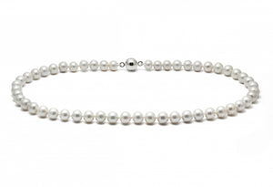 Classic Fresh Water Pearl Necklace on White Gold Clasp - 10-10.5mm