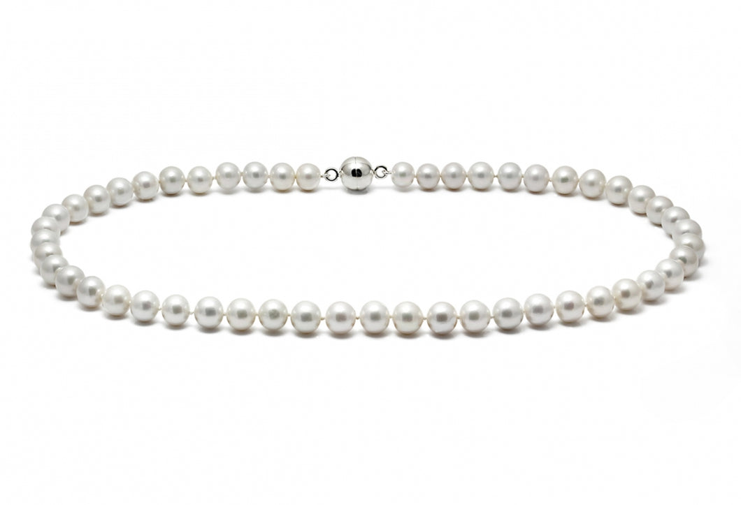 Classic Fresh Water Pearl Necklace on White Gold Clasp - 10-10.5mm