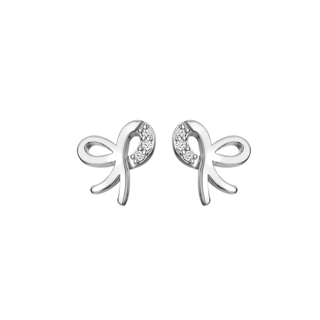 Hot Diamonds Ribbon Bow Earrings