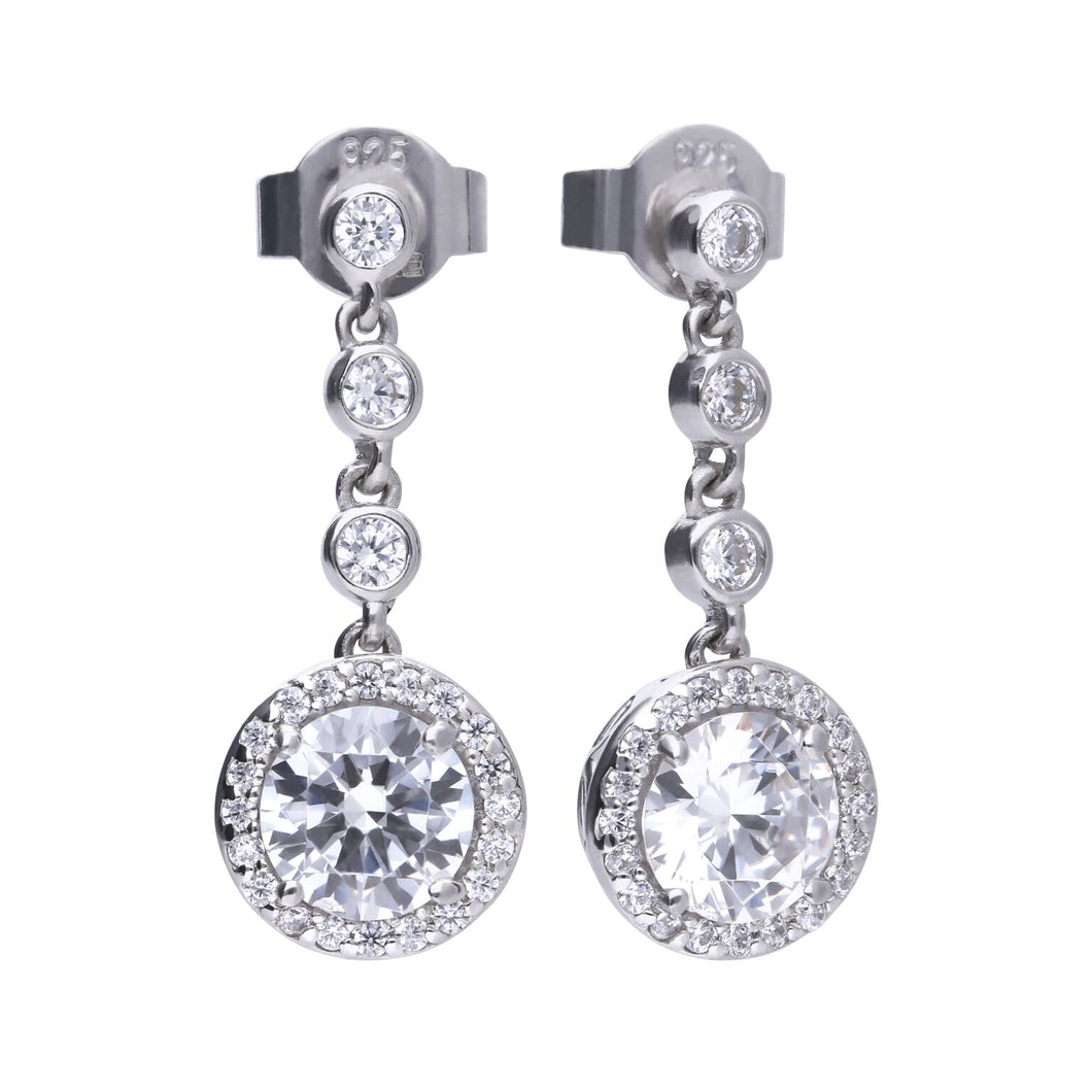Diamonfire Cubic Zirconia Pave Drop Earrings