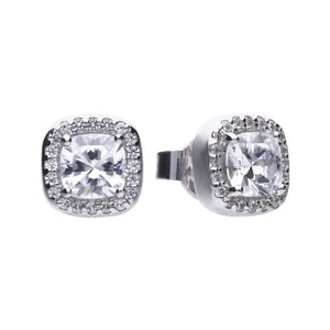 Diamonfire Cubic Zirconia Cushion Cut Studs