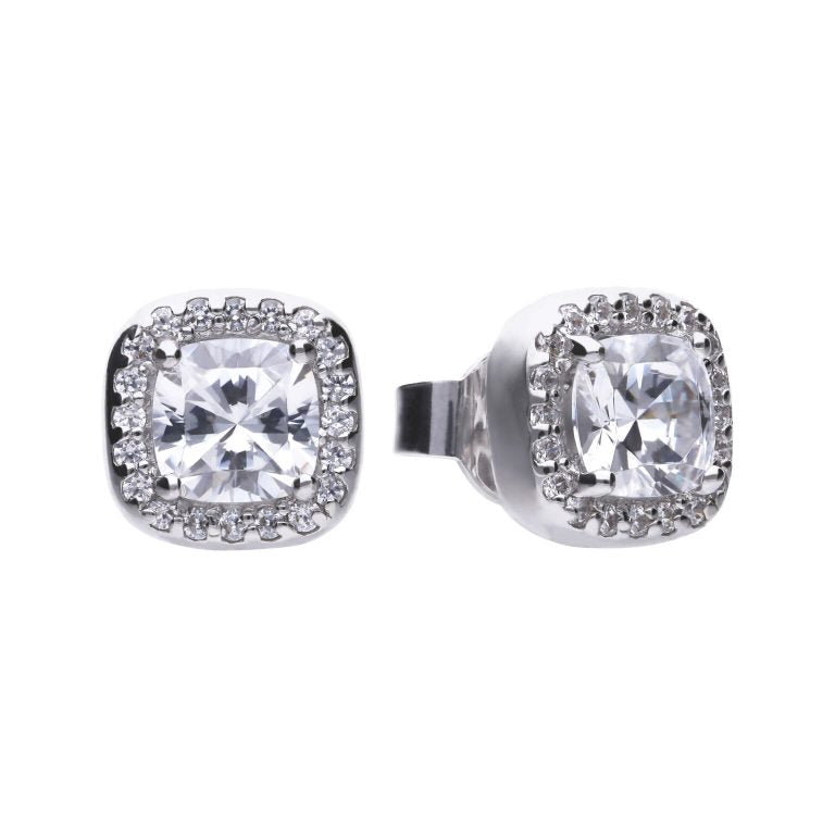 Diamonfire Cubic Zirconia Cushion Cut Studs