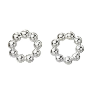 Silver Circle Ball Stud Earrings