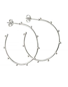 Sterling Silver Studded Hoops