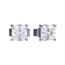Load image into Gallery viewer, Silver and Cubic Zirconia Diamonfire Princess Cut Studs
