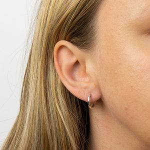 Small Hinged Silver Hoop Earrings