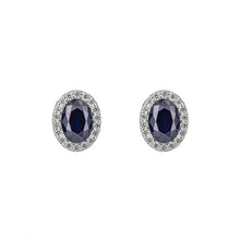 Load image into Gallery viewer, Diamonfire Blue Cubic Zirconia Oval Cluster Stud Earrings
