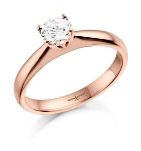 18ct Rose Gold Diamond Tulip Solitaire Ring 0.50ct