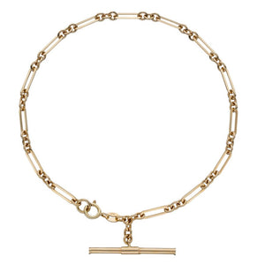 9ct Gold T-bar Figaro Link Bracelet