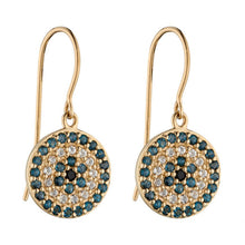 Load image into Gallery viewer, 9ct Gold &#39;Evil Eye&#39; Drop Earrings

