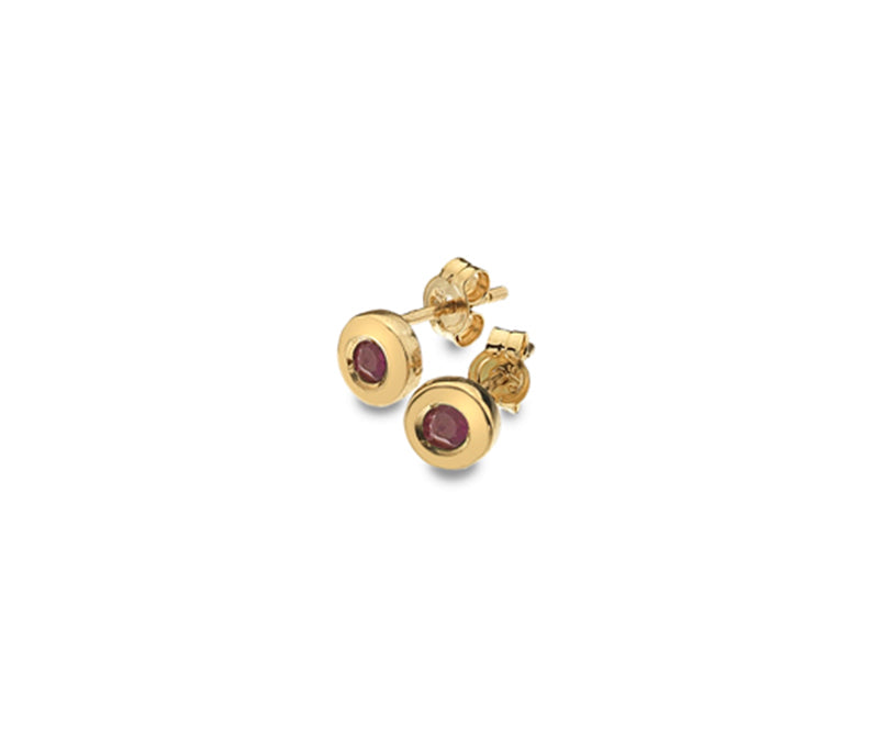9ct Gold Simplistic Ruby Stud Earrings